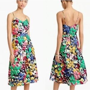 J.Crew Silk Brushstroke Midi Dress Sz 0